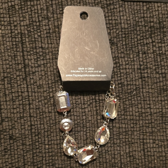 Paparazzi Silver Bracelet with Clear Gems - Picture 2 of 2